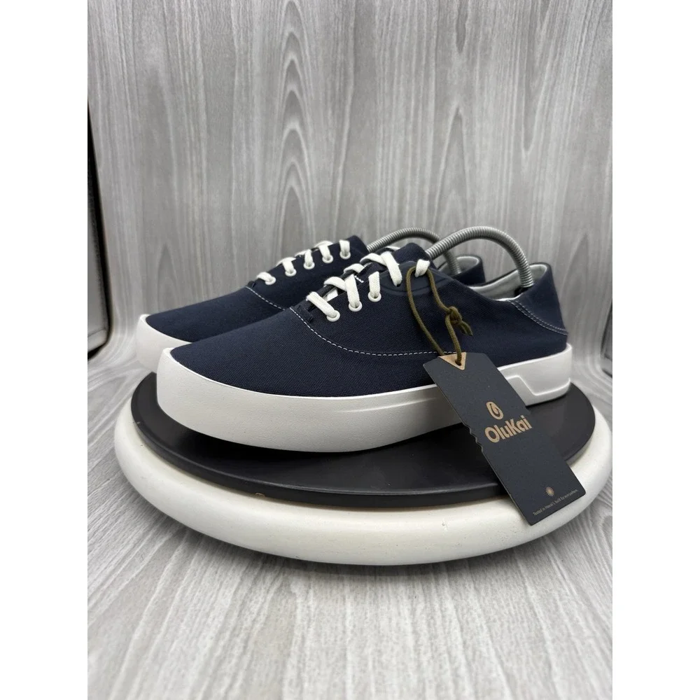Olukai Tradewind Mens Size 10.5 Mood Indigo Blue Casual Canvas Lightweight Shoes
